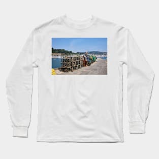 Lobster Pots on The Cobb, Lyme Regis, Dorset Long Sleeve T-Shirt